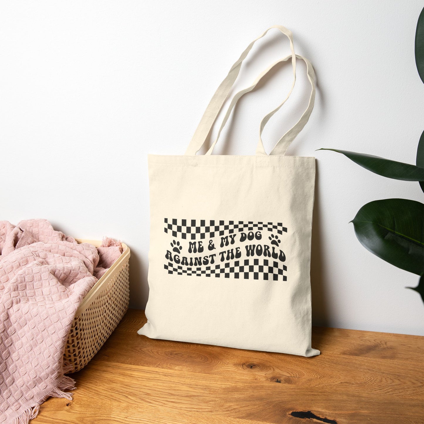 Me & My Dog Against The World Canvas Tote Bag