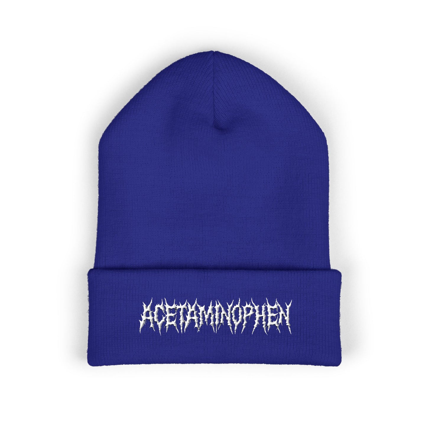 Metal Acetaminophen Embroidered Beanie