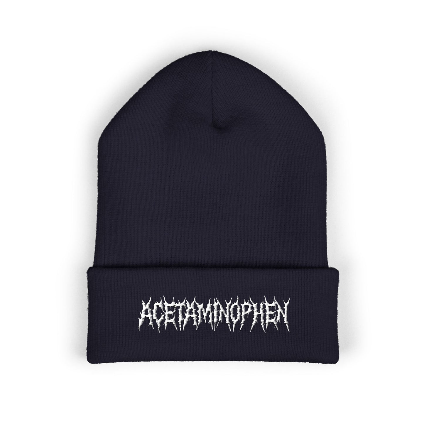 Metal Acetaminophen Embroidered Beanie