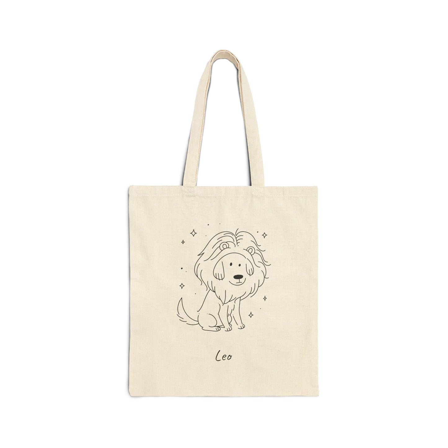 Leo Dog Zodiac Canvas Tote Bag