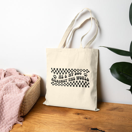 Me & My Dog Against The World Canvas Tote Bag